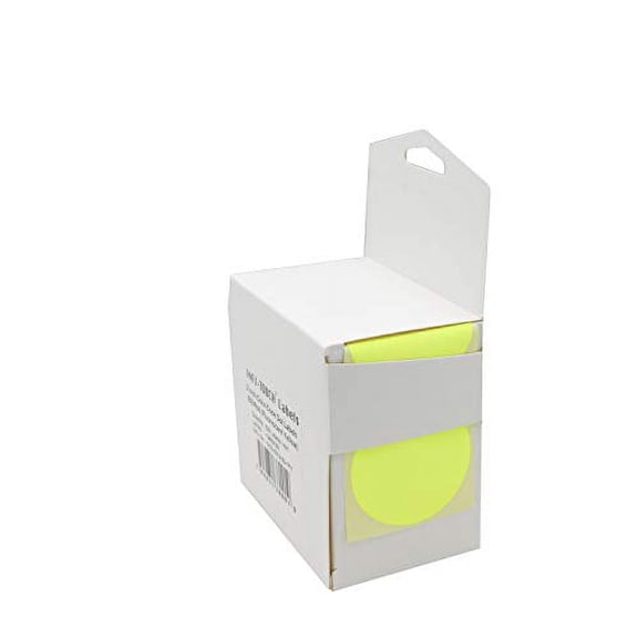 Infi-Touch Labels 2 inch Round Permanent Color-Code Dot Stickers, 500 Sticker per Roll (Fluorescent Yellow)