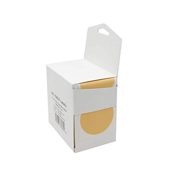 Infi-Touch Labels 2 inch Round Permanent Color-Code Dot Stickers, 500 Sticker per Roll (Tan)