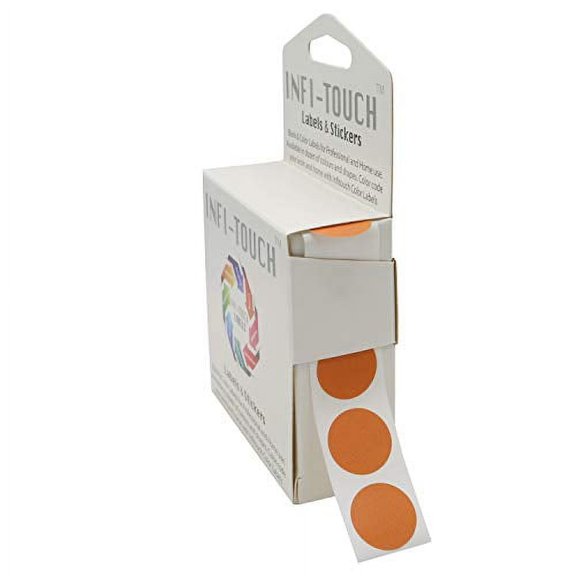 Infi-Touch Labels 3/4 inch Round Permanent Color-Code Dot Stickers, 1000 per Dispenser Box (Copper)