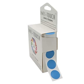 Infi-Touch Labels 3/4 inch Round Permanent Color-Code Dot Stickers, 1000 per Dispenser Box (Light Blue)