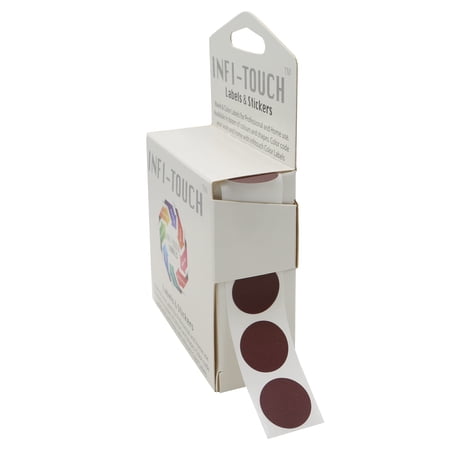 Infi-Touch Labels 3/4 inch Round Permanent Color-Code Dot Stickers, 1000 per Dispenser Box (Maroon)