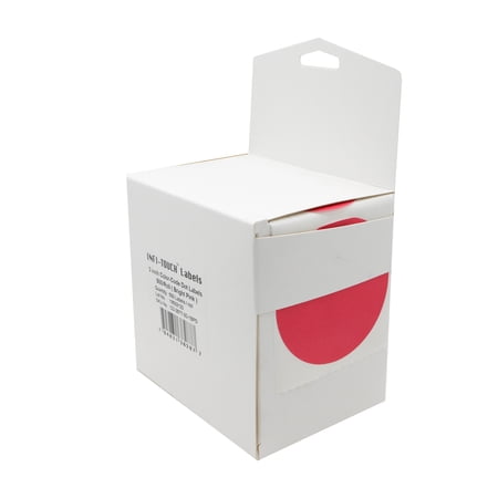 Infi-Touch Labels 3 inch Round Permanent Color-Code Dot Stickers, 500 per Dispenser Box (Bright Pink)