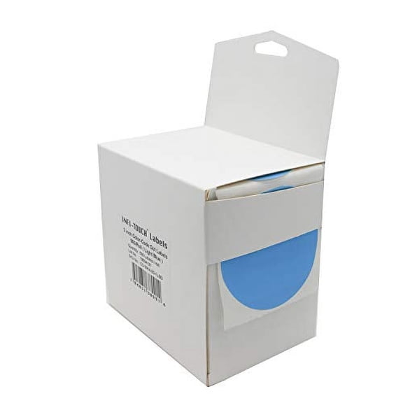 Infi-Touch Labels 3 inch Round Permanent Color-Code Dot Stickers, 500 per Dispenser Box (Light Blue)