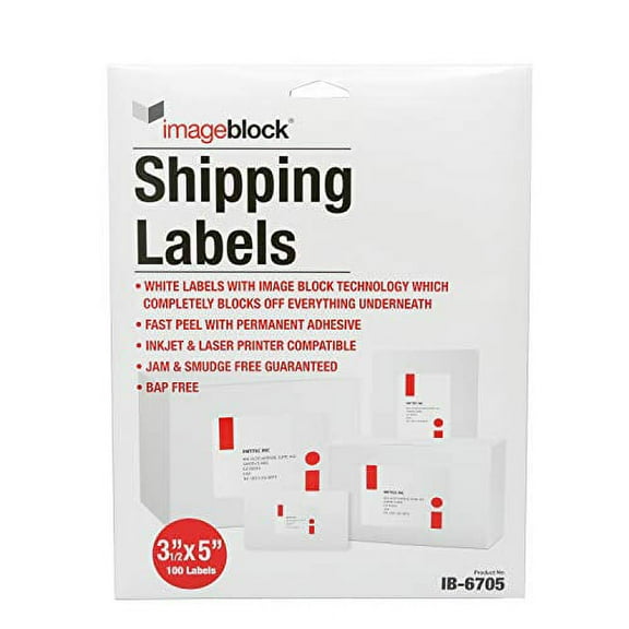 Infi-Touch Labels Mailing Labels with Image Block Technology for Laser and Inkjet Printers 3.5x5, White 25 Sheets