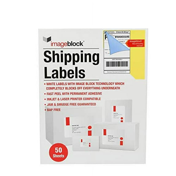 Infi-Touch Labels Mailing Labels with Image Block Technology for Laser and Inkjet Printers 8.5 x 11, White (50 Sheets)