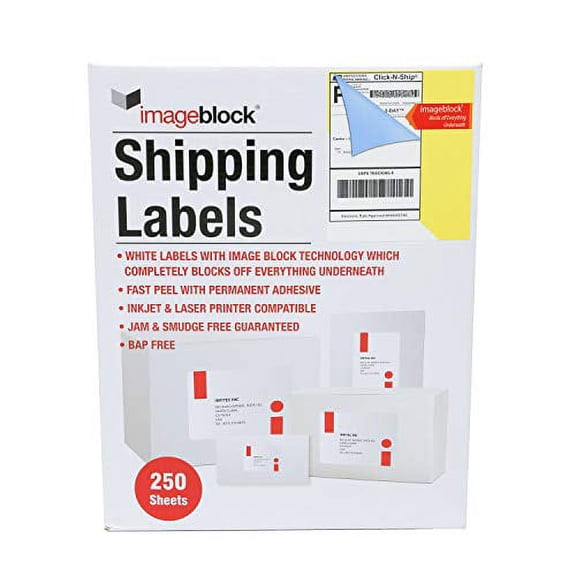 Infi-Touch Labels Mailing Labels with ImageBlock Technology for Laser & Inkjet Printers 8.5 x 11, White 250 Sheets