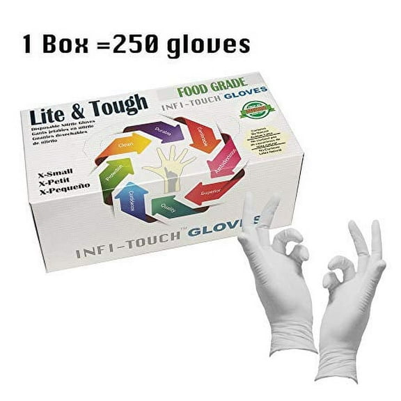 Infi-Touch Lite & Tough Gray Nitrile Gloves Non-Sterile 250Ct Box (Small)