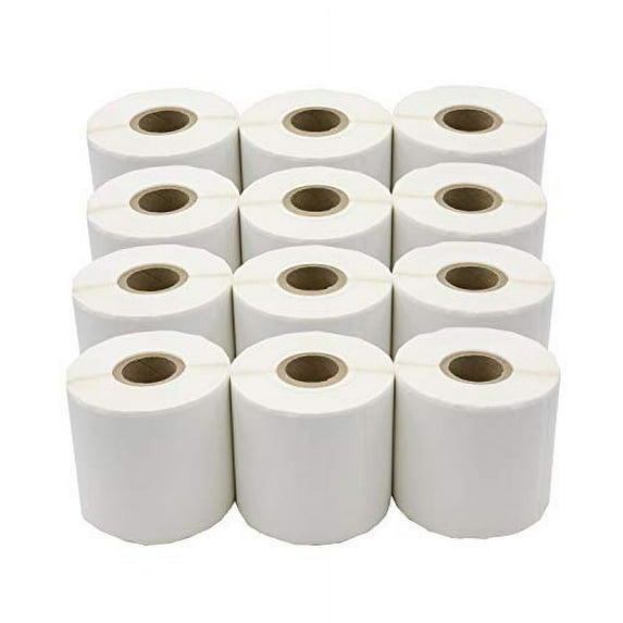 Infi-Touch White Direct Thermal Labels (2 1/4 x 4"), Name Tag Badge Labels, Compatible W/Dymo - 12 Rolls @250 Labels per Roll