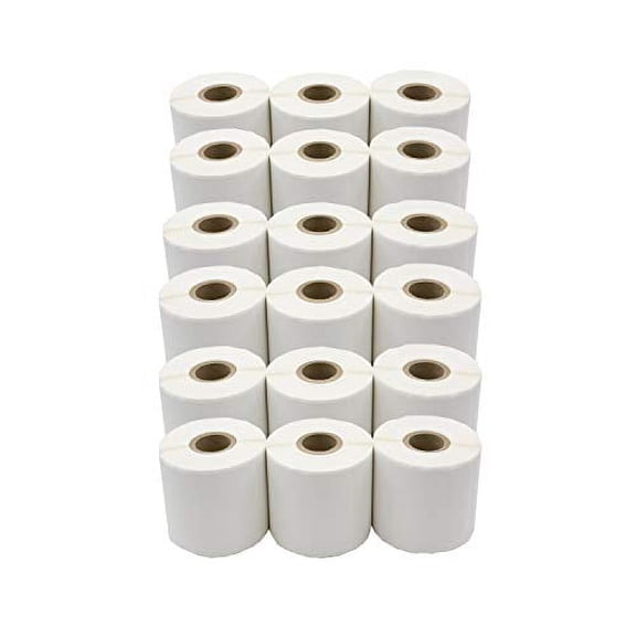 Infi-Touch White Direct Thermal Labels (2 1/4 x 4"), Name Tag Badge Labels, Compatible W/Dymo - 18 Rolls @250 Labels per Roll