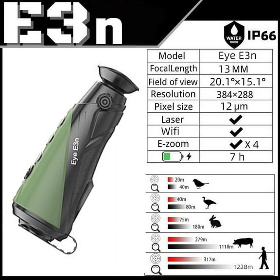InfiRay Hunting Thermal Imager Monocular E2N Eye E3N Hunting Thermal Camera Wild Boar Wolf Rabbit Outdoor Surveillance