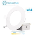 thumbnail image 1 of INFIBRITE 4 Inch 5CCT Selectable 9W 750LM Thin LED Ceiling Light Kit, Dimmable, Wet Rated (24 Pack), 1 of 12