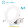 thumbnail image 1 of INFIBRITE 4 Inch 2700K Soft White 9W 750LM Thin LED Ceiling Light Kit, Dimmable, Wet Rated (24 Pack), 1 of 12