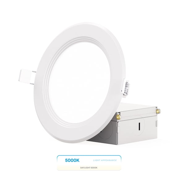 Infibrite 4 Inch Ultra-Thin Recessed LED Downlight, 9W 750LM, 5000K Daylight, White Trim, Baffle Trim, Wet Rated, Triac Dimmable, ETL, FCC, Energy Star, (24 Pack)