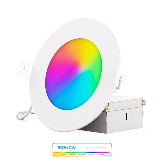 Infibrite 4 Inch Wifi Smart Ultra-Slim LED Ceiling Mount Recessed Light 9W 810LM Dimmable Retrofit with Junction Box