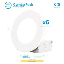 Infibrite 4” LED Light Fixture with Night Light, Dimmable Slim Ceiling Recessed Downlight, 3CCT, 6 Pack