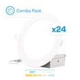 thumbnail image 1 of INFIBRITE 6 Inch 5CCT Selectable 12W 1050LM LED Ceiling Light Kit, Dimmable, Wet Rated (24 Pack), 1 of 12