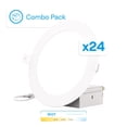 thumbnail image 1 of INFIBRITE 6 Inch 3CCT Selectable 12W 1050LM LED Ceiling Light Kit, Dimmable, Wet Rated (24 Pack), 1 of 12