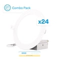 thumbnail image 1 of INFIBRITE 6 Inch 3000K Warm White 12W 1050LM LED Ceiling Light Kit, Dimmable, Wet Rated (24 Pack), 1 of 12