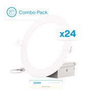 INFIBRITE 6 Inch 5000K Daylight 12W 1050LM LED Ceiling Light Kit, Dimmable, Wet Rated 24 Pack