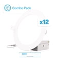 thumbnail image 1 of INFIBRITE 6 Inch 6000K Clear White 12W 1050LM LED Ceiling Light Kit, Dimmable, Wet Rated (12 Pack), 1 of 12