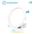 thumbnail image 1 of Infibrite 6” White Baffle Trim LED Light Fixture, Dimmable Slim Ceiling Recessed Downlight, Bright White, 6 Pack, 1 of 10