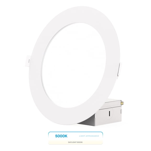 Infibrite 6 Inch Ultra-Thin Recessed LED Downlight, 12W 1,050LM, 5000K Daylight, White Trim, Wet Rated, Triac Dimmable, ETL, FCC, Energy Star, (6 Pack)