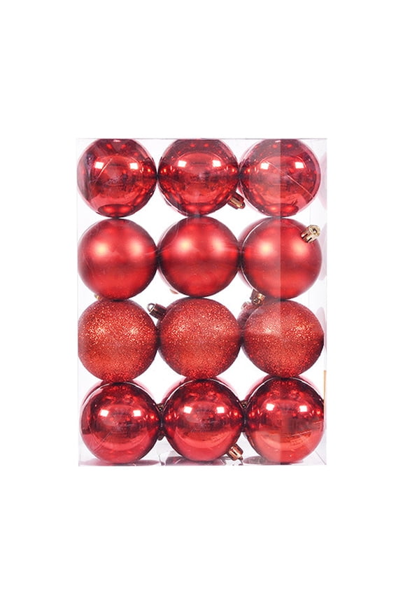 24pcs Christmas Tree Ornament Set, 40mm Plastic Balls for Holiday and Party Decorations,Christmas Tree Ornaments