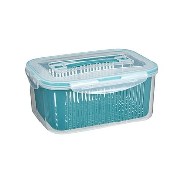 Infidev Fruit and Vegetable Storage Containers for Fridge, Set of 1, PP Material, Draining Fresh-Keeping Box with Lids, Great for Berries, Produce, Dry Foods, Pasta and More