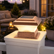 Infidev Gold Solar Post Lights Outdoor, Fence Cap Light for Posts, Patio Garden Decoration Lighting, Solar Powered and Light-Controlled