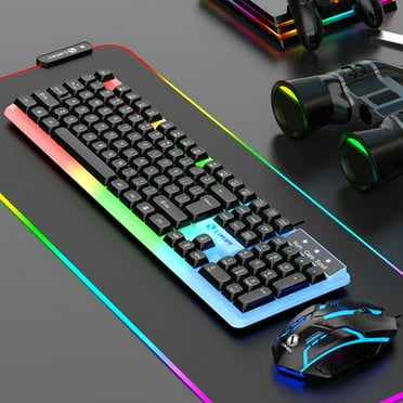 Infidev Mechanical Feeling Luminous Keyboard and Mouse Set with Hovering Design, RGB Lights for Gaming Enthusiasts Clearance