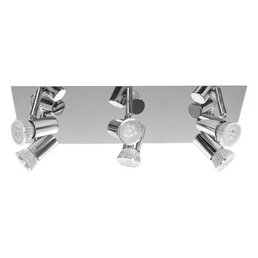 Infidev Modern Ceiling Lights Kitchen Adjus-table 6 Way Spotlights Fitting LED GU10 Bulbs, White/Black/Chrome Finish