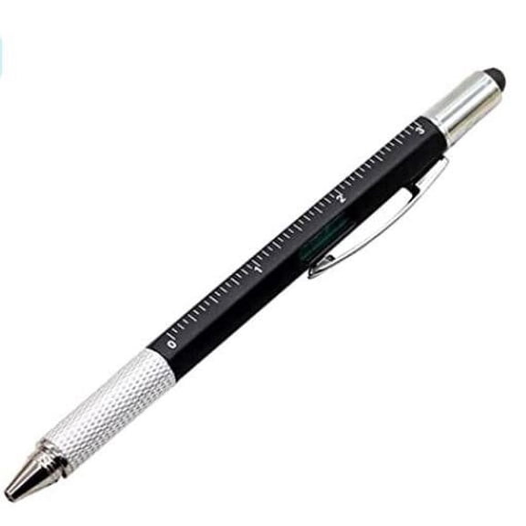 Infidev Screwdriver Tool Pen with Caliper， 6-in-1 Multifunctional Pen, Level, Scaleand Stylus, Ultimate Gadget Gift for Menand Women, Aluminum Multi-Tool for Home, Office, DIY
