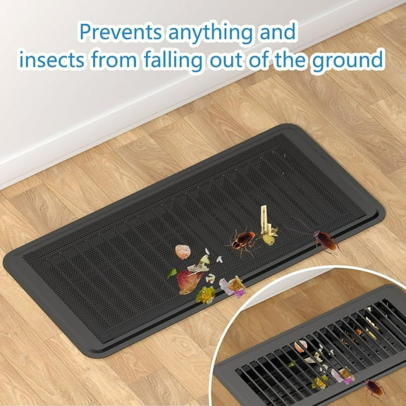 Infidev Set of 2 Magnetic PVC Floor Vent Covers with Rectangular Screen for Improved Ventilation and Debris Protecti