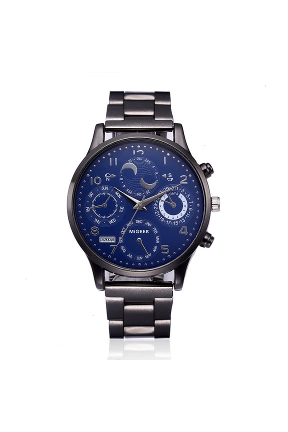 Smart Watch , Fashion Man Crystal Stainless Steel Analog Quartz Wrist Watch