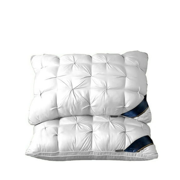 Infidev Twisted Down Pillow WashableBedding Size Bed Pillow White Cool Hotel Quality Corner Propped Pillow for Back Flat or Side Sleeping