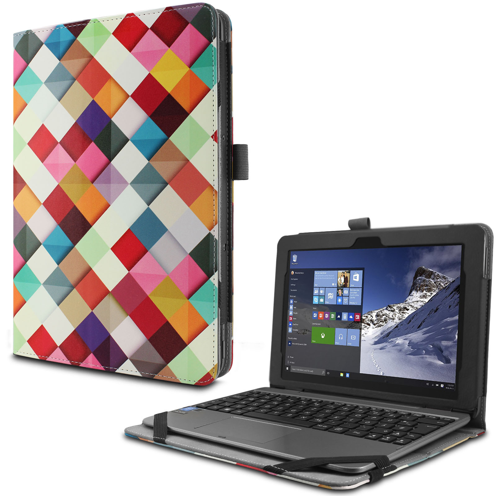 Infiland Folio PU Leather Case Cover For ASUS Transformer Book