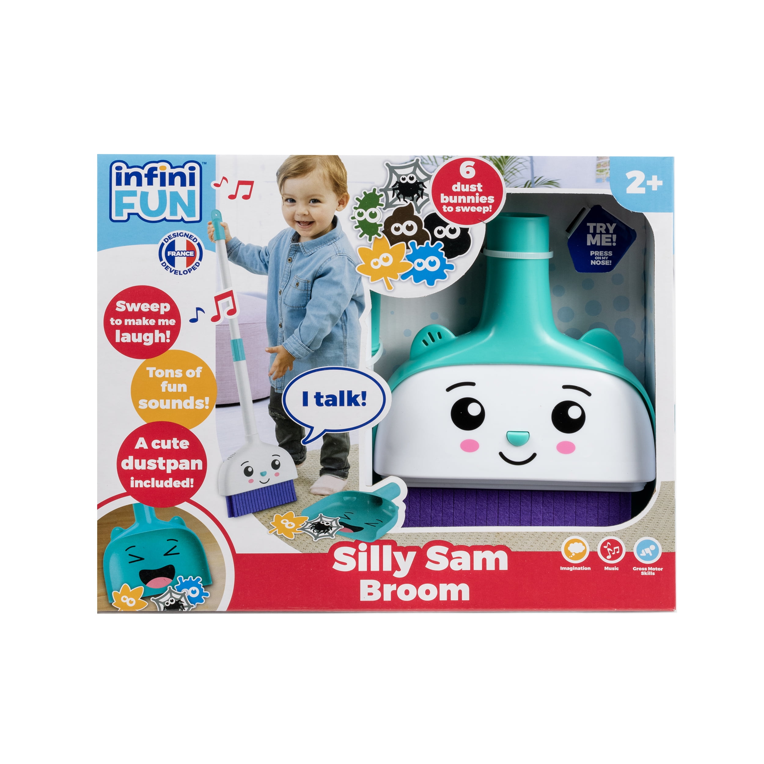 Infini Fun Silly Sam Talking Broom Housekeeping Toys, 24 Months and Up ...