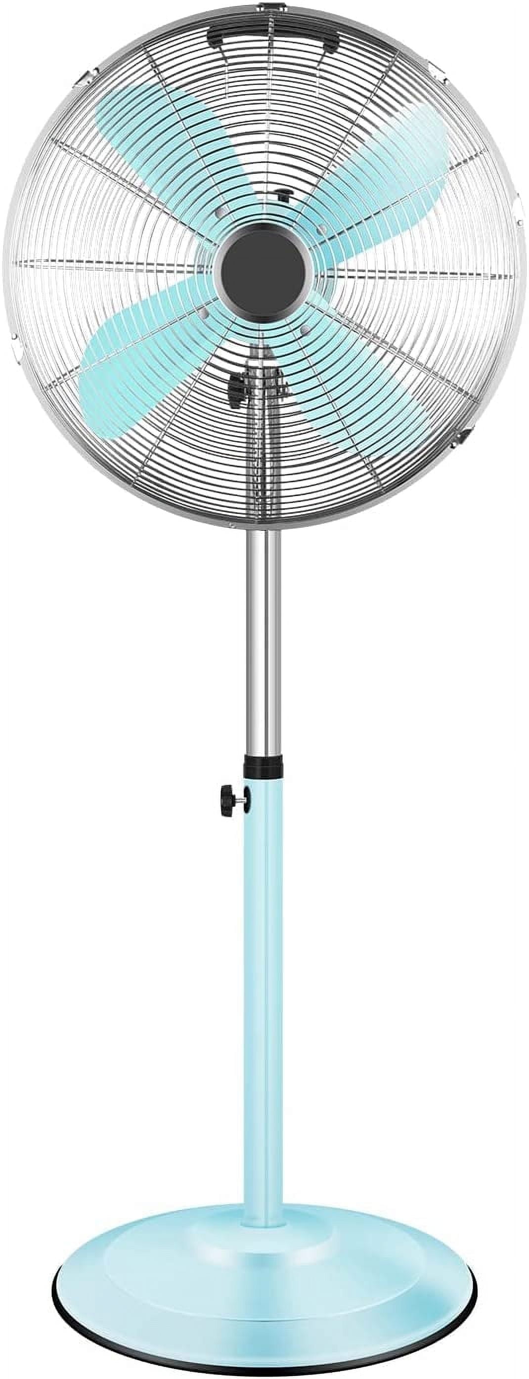InfiniPower 16 Inch High Velocity Stand Fan, Adjustable Heights, 75°Oscillating, 3 Speeds, Green New