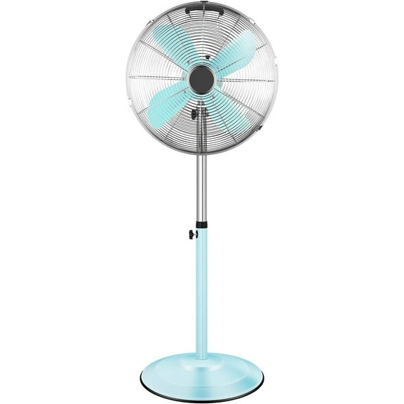 InfiniPower 16 Inch High Velocity Stand Fan, Adjustable Heights, 75°Oscillating, 3 Speeds, Green New