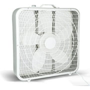 InfiniPower 20" Classic Box Fan with Weather-Resistant Motor, 3 Speeds 21.7"H, White New