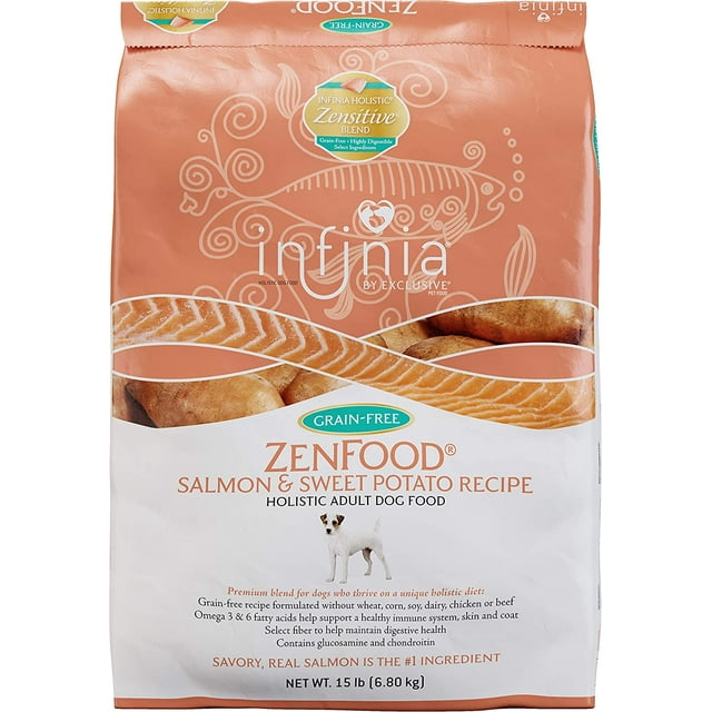 Infinia ZenFood Salmon and Sweet Potato GrainFree Adult Dog Food Nutritionally Complete