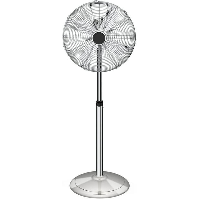 Infinipower 16 inch 3 Speed Metal Pedestal Stand Fan Silver