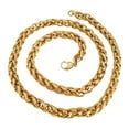 thumbnail image 1 of Infinique Creations - 18K Gold Plated Stainless Steel Wheat Braided Chain Bracelet Necklace 3mm - 8mm, 1 of 7