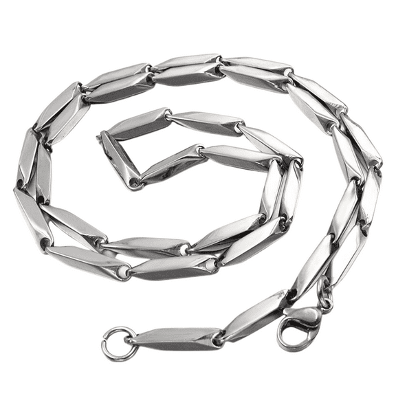 Infinique Creations - Stainless Steel Silver Arrow Bullet Chain Bracelet Necklace Men Women 7" - 38"
