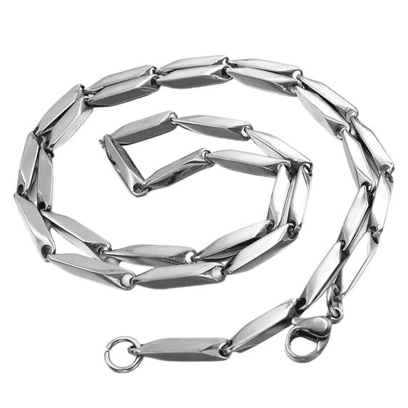 Infinique Creations - Stainless Steel Silver Arrow Bullet Chain Bracelet Necklace Men Women 7" - 38"