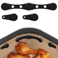 thumbnail image 1 of Infinite Air Fryer Magnet Silicone Buckles 2 (10 Pack) - Hold Parchment Paper Liners, Prevent Fire Hazard & Food Covering - High Temp Food Grade Silicone（Black）, 1 of 5