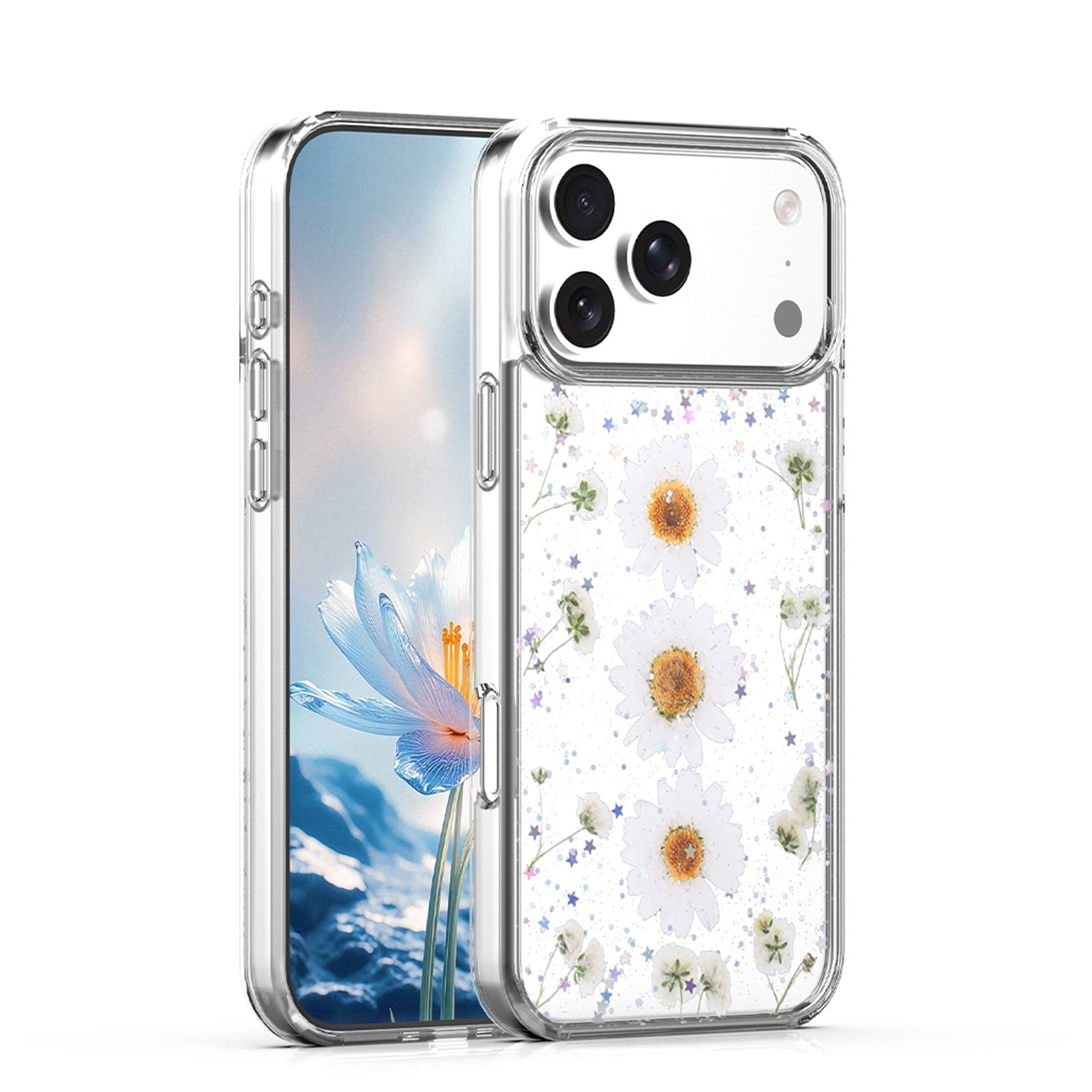 Infinite Bloom Aesthetic Case for iPhone 17 Pro - White Daisy