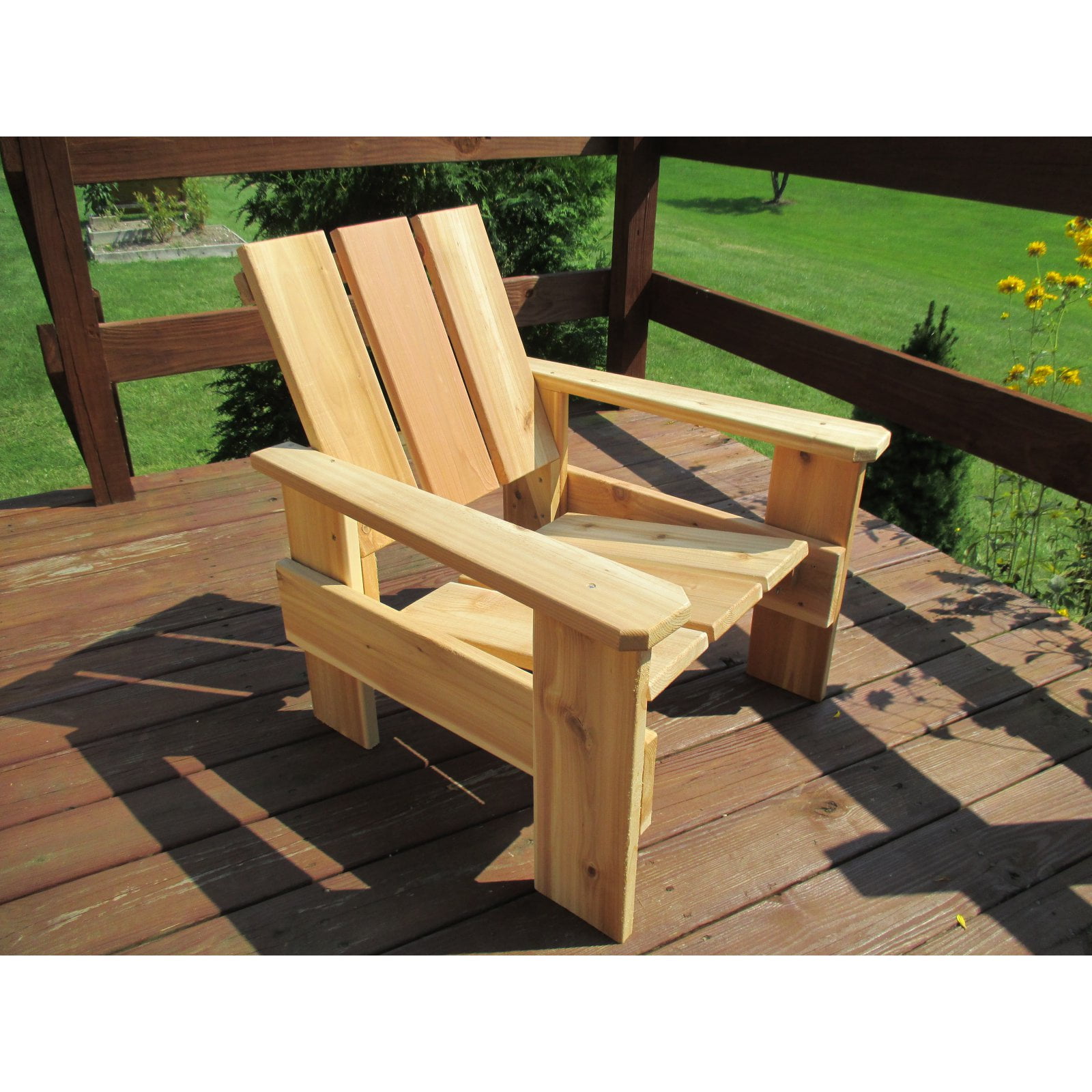 Unfinished Cedar Adirondack Chair with Stainless Steel Frame