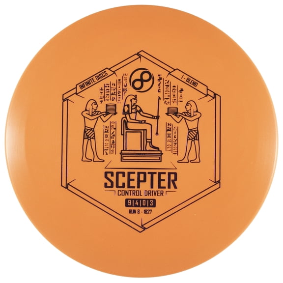 Infinite Discs Scepter I-Blend | Overstable Fairway Driver | Advanced Disc Golf Driver [Stamp Color & Weight May Vary] (Orange)