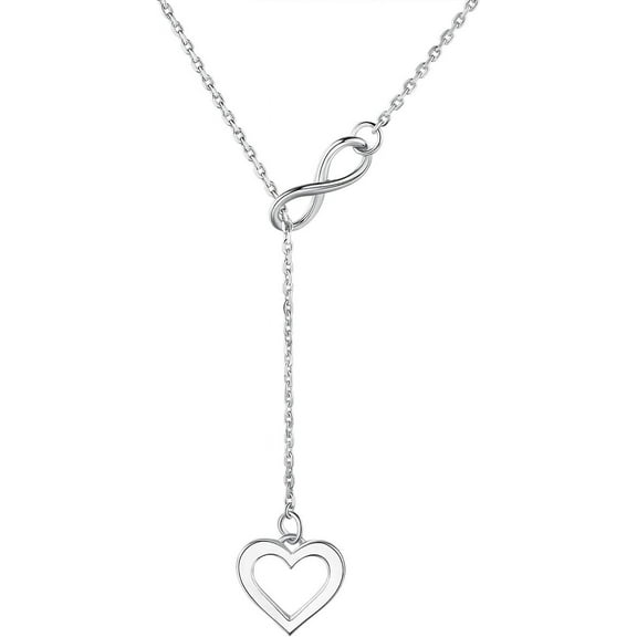Infinite Heart Necklace - 925 Sterling Silver Heart Necklaces for Women Gifts for Wife Women on Birthday Womens Jewelry Necklace